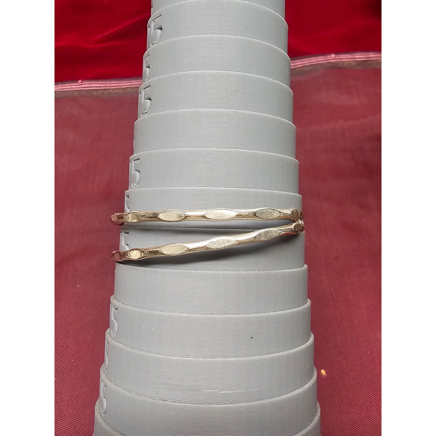 Sterling Silver Hammered Bypass Cuff Bangle Bracelet Adjustable