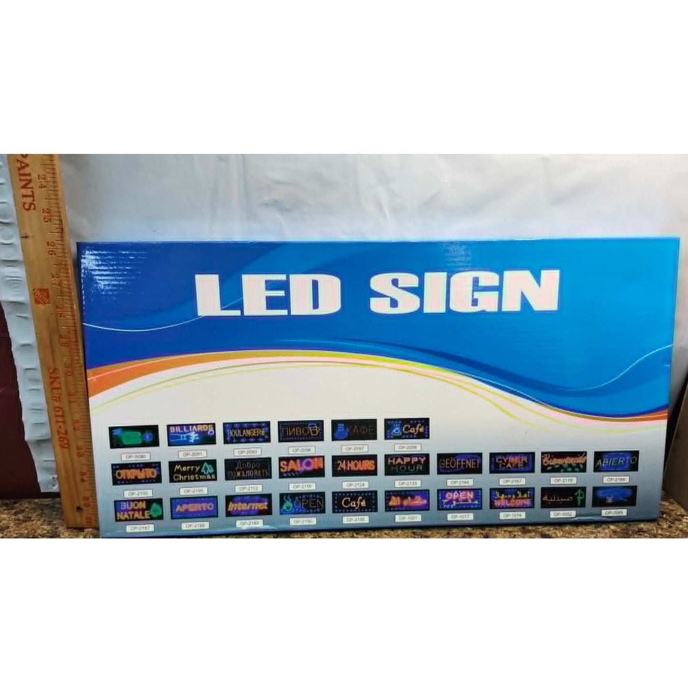 LED Open Sign Lighted Store Window Display Business Advertising Sign Rectangle