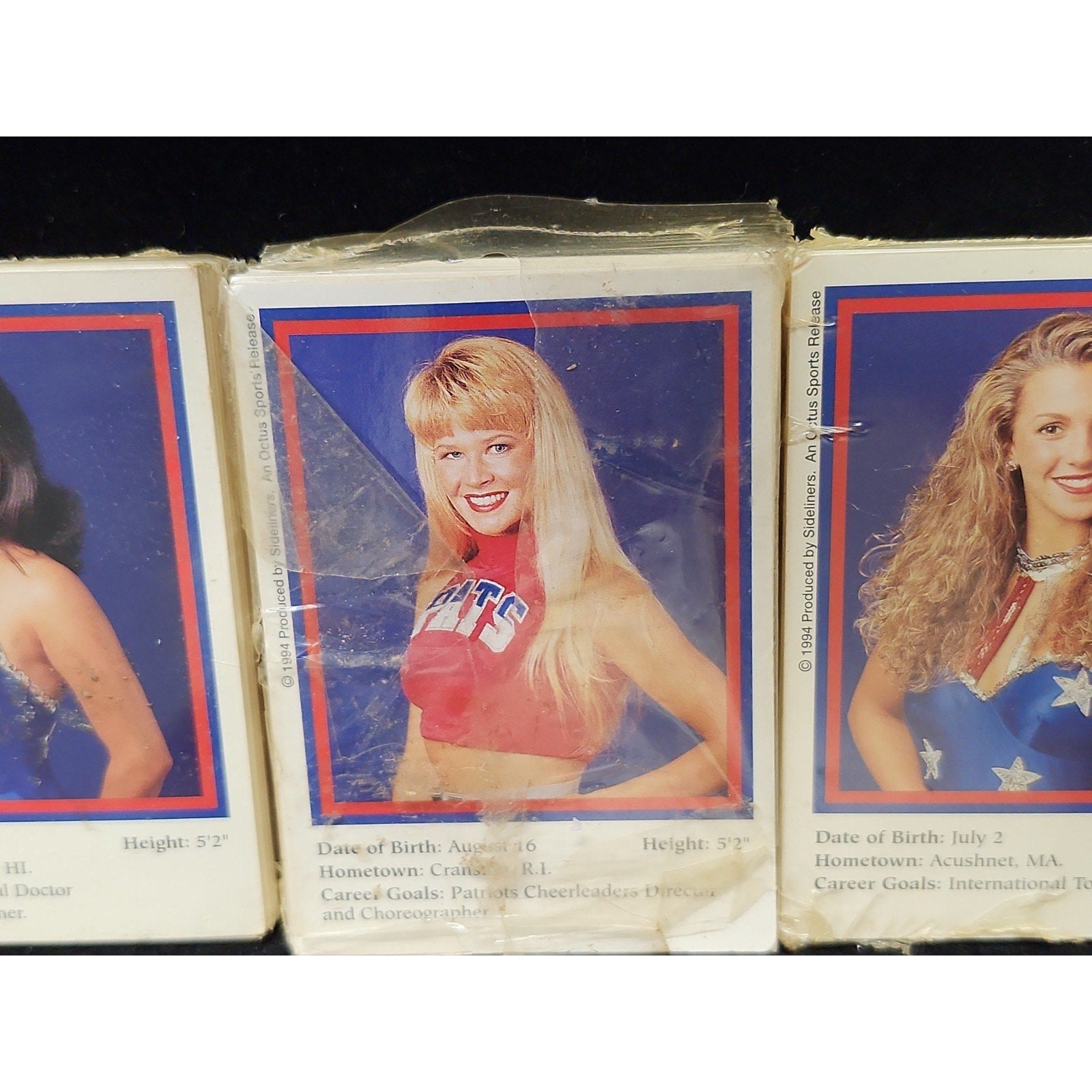 Lot Of 3 Packs 1994 Sideliners Patriots Cheerleaders NFL Trading Card Sets