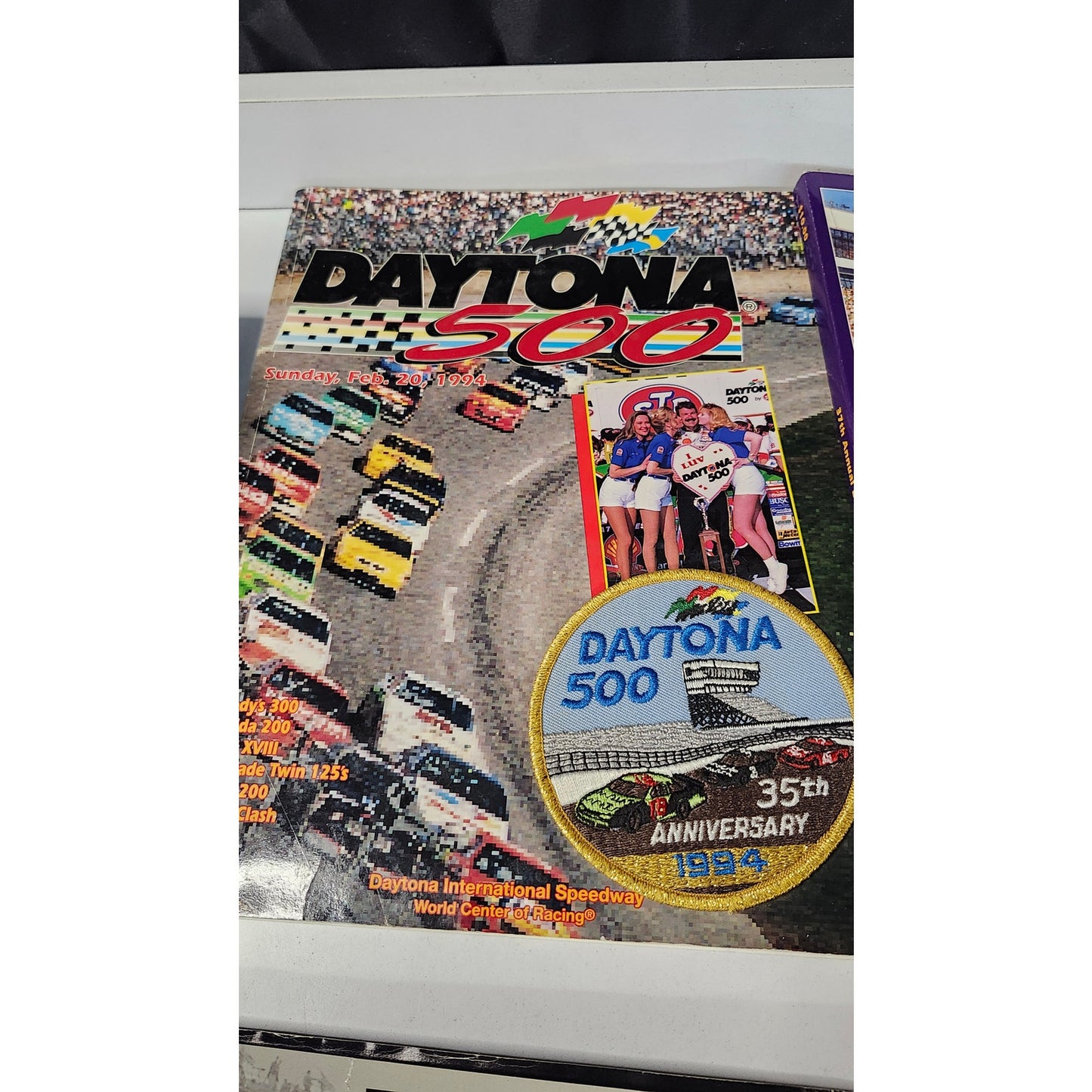Vtg NASCAR Program Lot Daytona 500 Talladega DieHard 500 1994 1995 1996 Patches