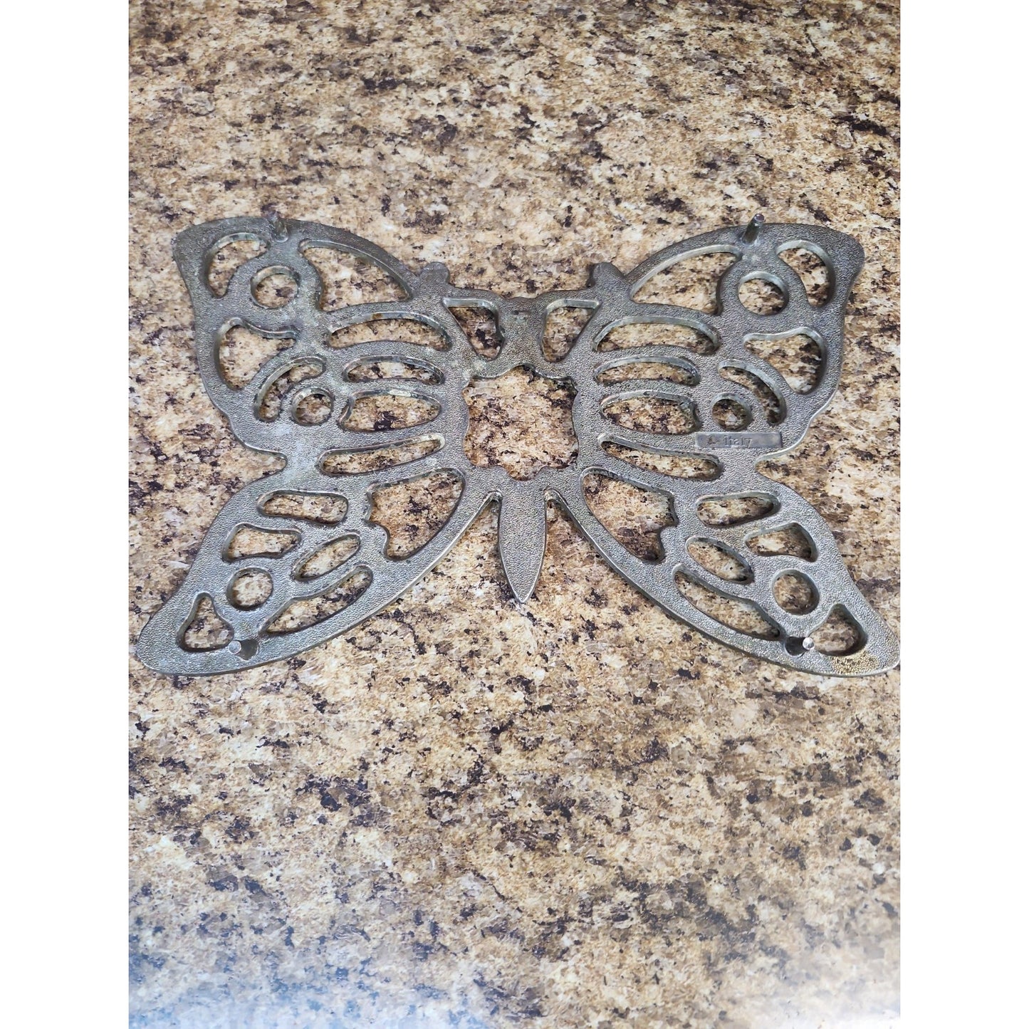 VINTAGE F.B. ROGERS EP ZINC BUTTERFLY TRIVET POT HOLDER - ITALY
