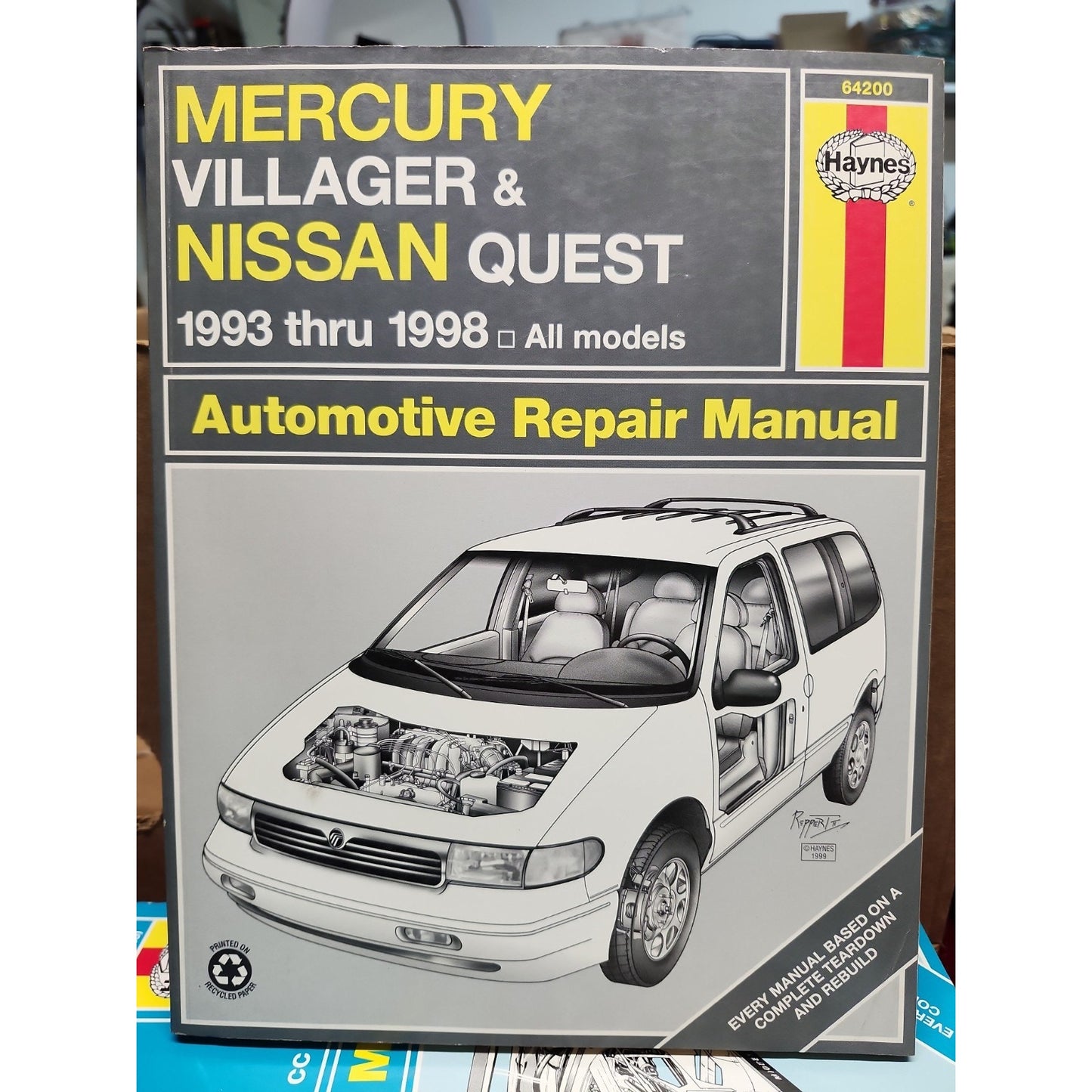 Haynes Repair Manual 64200 Mercury Villager Nissan Quest 1993 ‐1998