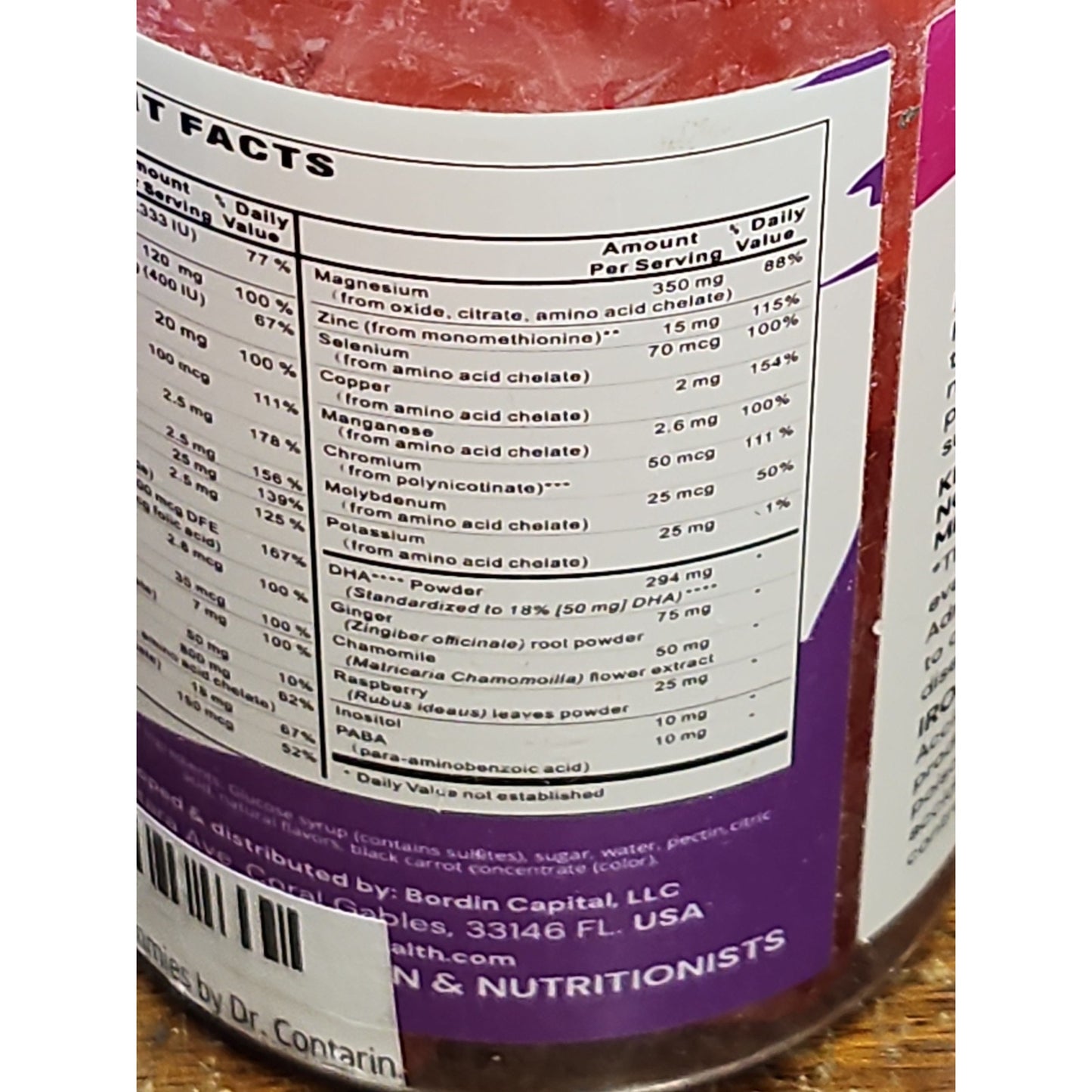 SEALED-New Bordin Health PRENATAL GUMMIES 60 Count DHA