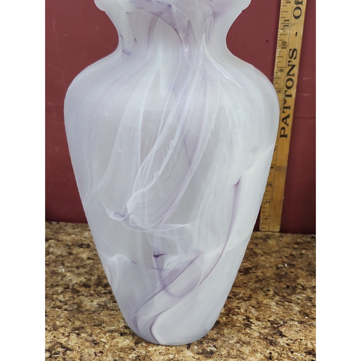 Purple Swirl Art Glass Vase Lux Vetreria Operaia of Italy 12” Tall Tuscany