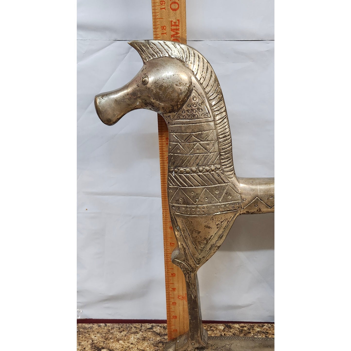 Vintage Maitland-Smith Brass Horse Sculpture Handmade Indonesia 17.5"