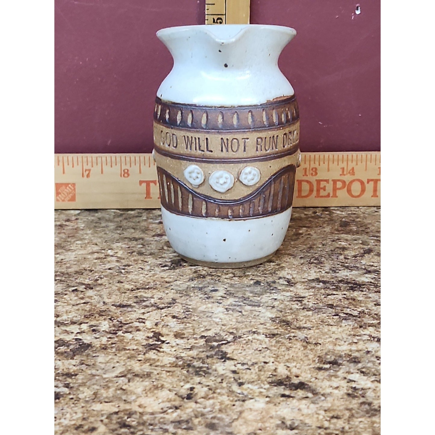 ED SCHROCK Pottery make a Joyful Noise Pitcher Creamer Religion Bible ceramic