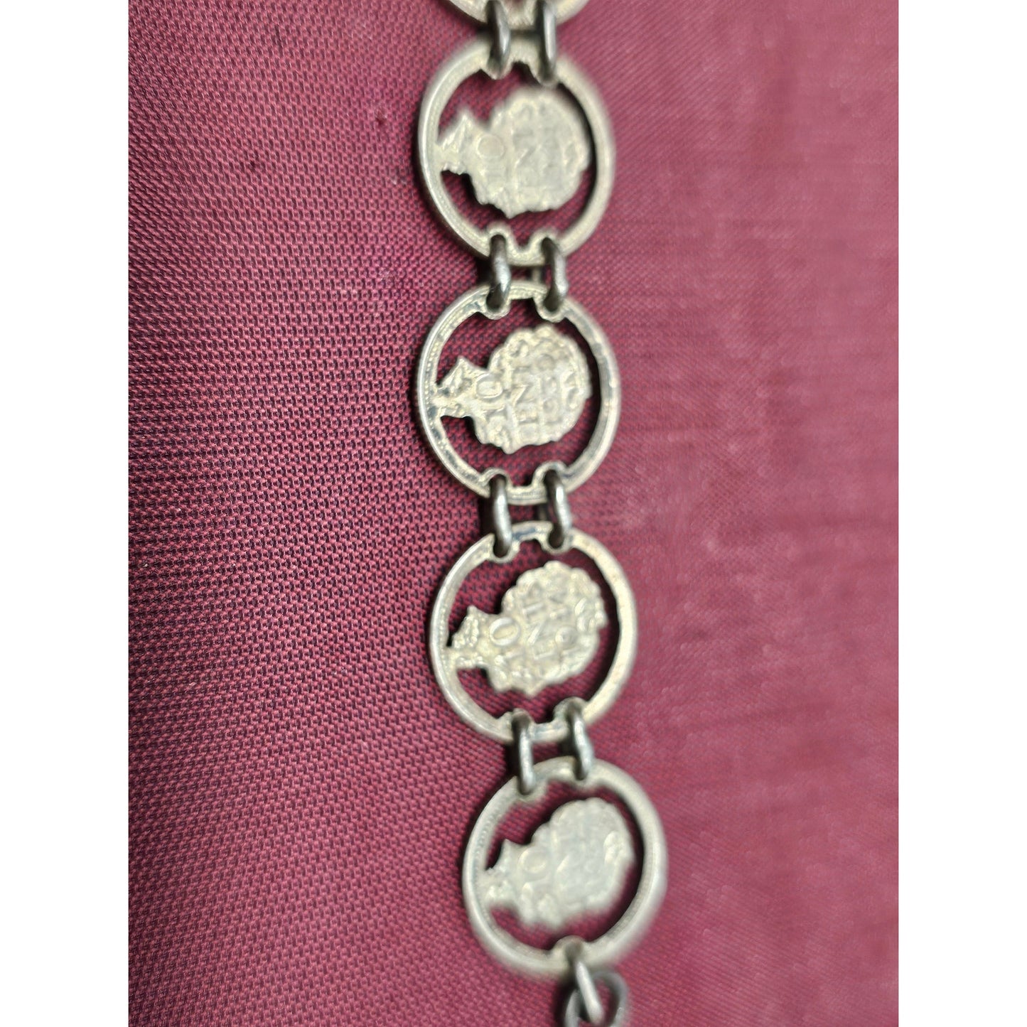 Vintage Late 1930s–Early 1940s Dutch Coin Sterling Silver Link Bracelet