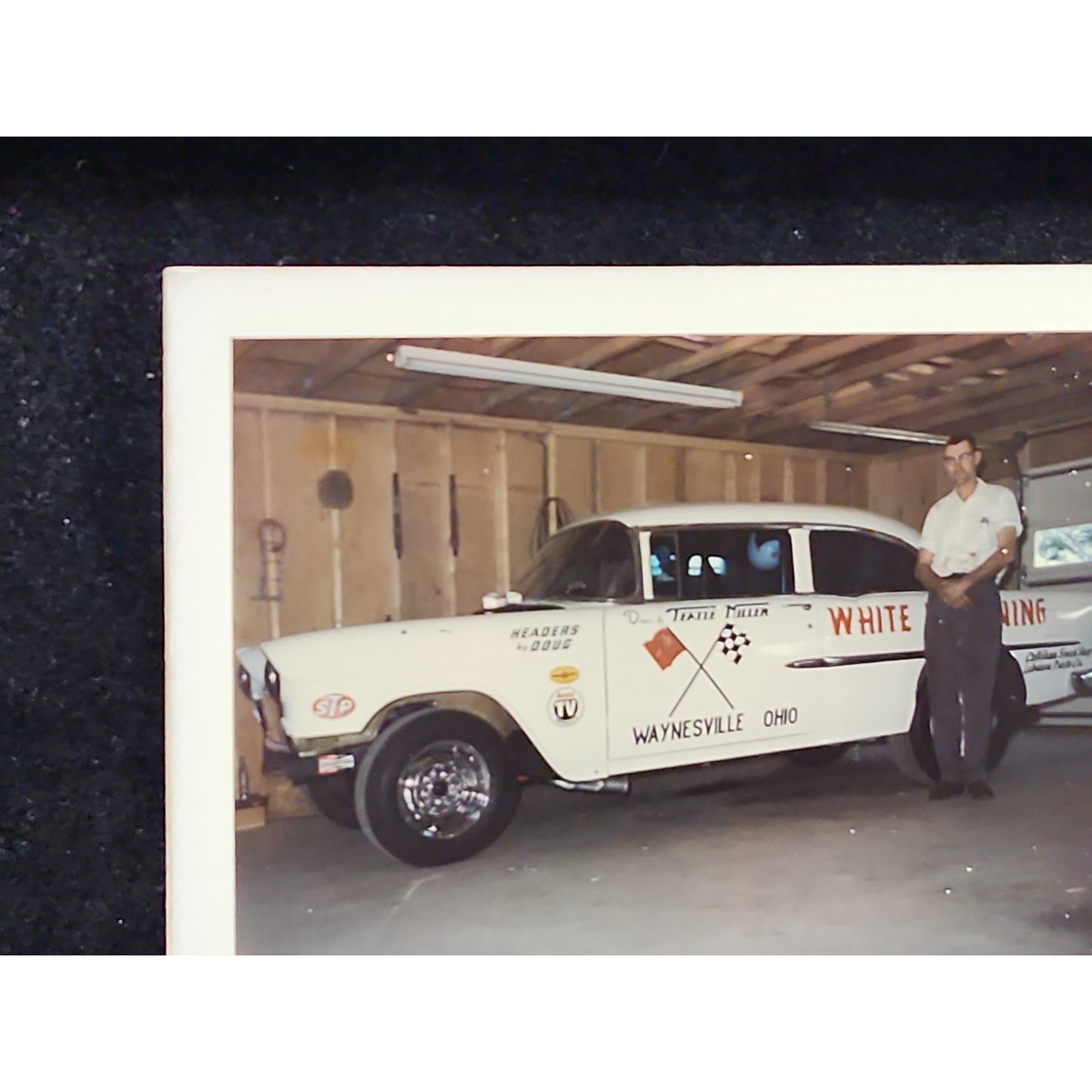 Vintage White Lightning Drag Racing Photo Teatle Miller Waynesville Ohio Chevy