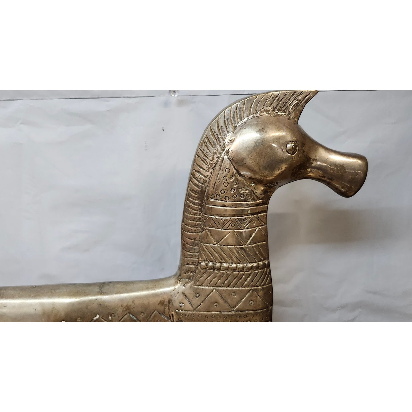 Vintage Maitland-Smith Brass Horse Sculpture Handmade Indonesia 17.5"
