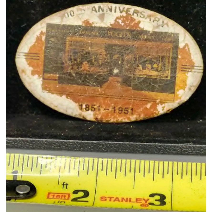 Vintage 1851 1951 100th Anniversary Oval Pocket Mirror Advertising Retro