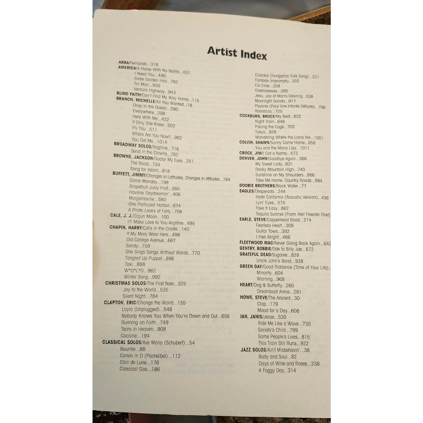 Warner Bros Greater Acoustic Guitar Directory Guitar Transcriptions Collection Book
