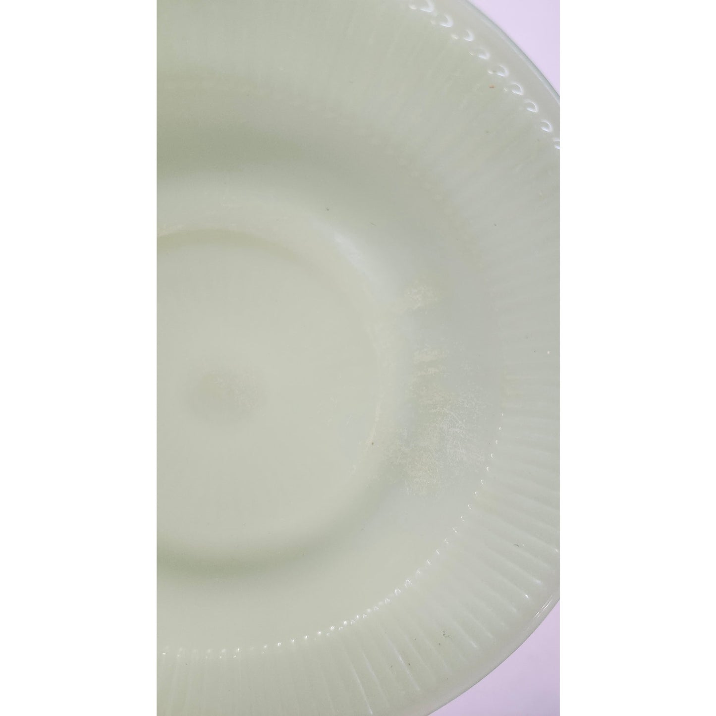 Vintage Saucer Plate Jadeite Green Milk Glass Ribbed Jane Ray Pattern 5.5 Inch