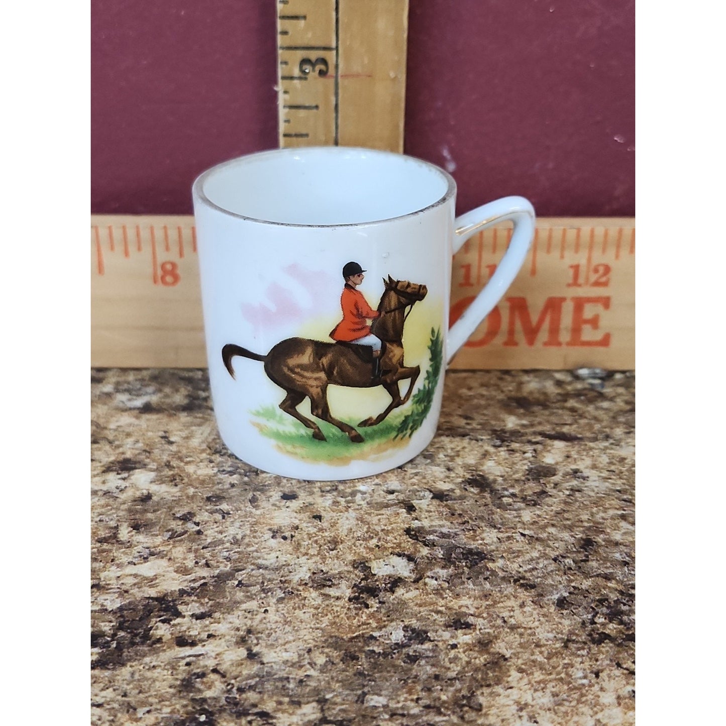 ANTIQUE GERMAN CHILD'S Tea CUP G. J. Humphrey English Horse Fox Hunt
