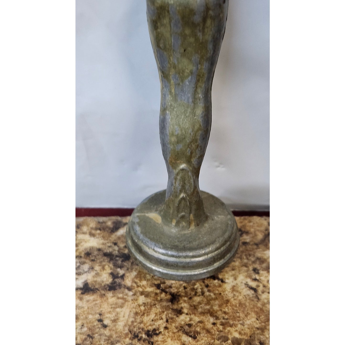 VTG Metal Trophy Torch Topper Victory Goddess Angel Figure Winged Art Deco 7.5"