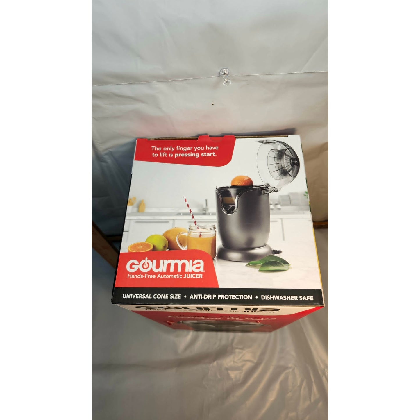 New Gourmia Hands Free Automatic Electric Citrus Juicer Gray Universal Cone