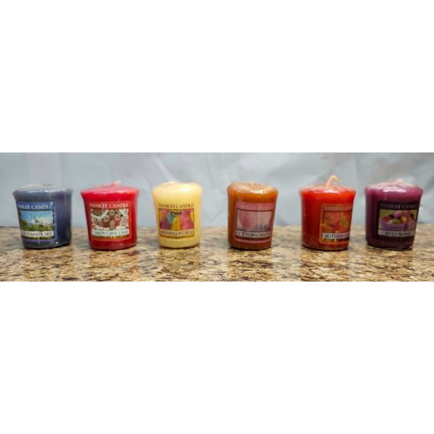 Yankee Candle Lot of 7 Votive Sampler Candles Multicolor Mixed Scents Retired