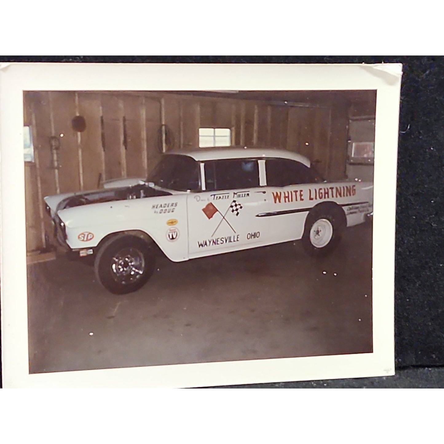 Vintage White Lightning Drag Racing Photo Teatle Miller Waynesville Ohio Chevy