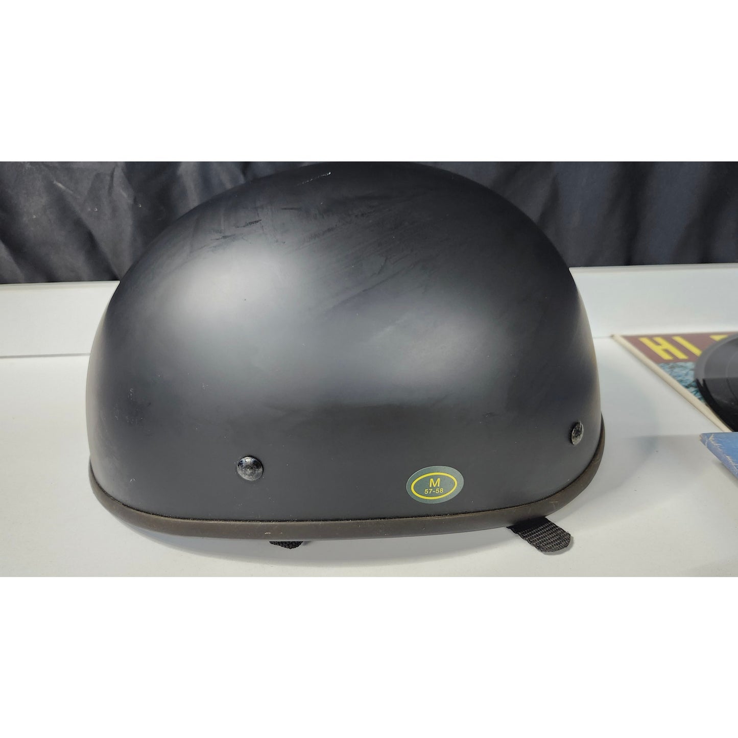 WCL Beanie Half Helmet Matte Black Motorcycle DOT Certified Size M WC888