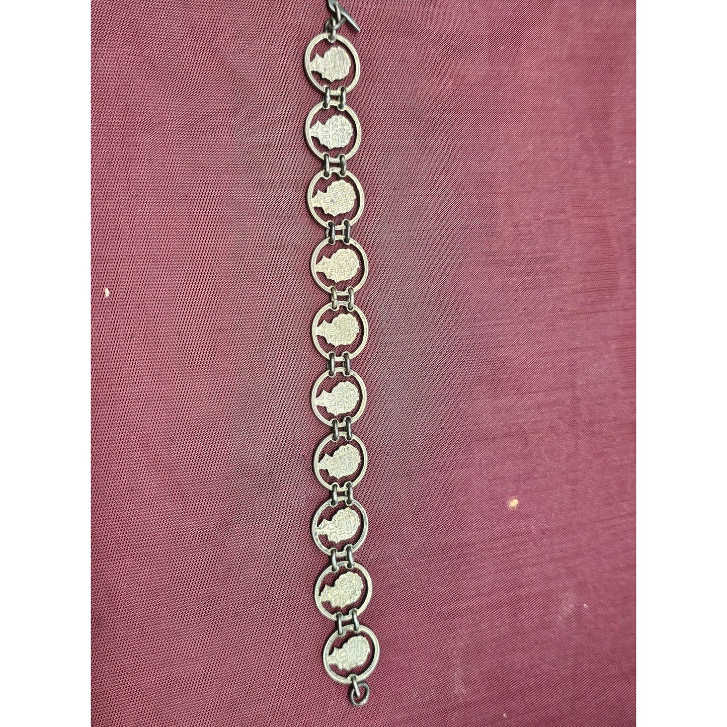 Vintage Late 1930s–Early 1940s Dutch Coin Sterling Silver Link Bracelet