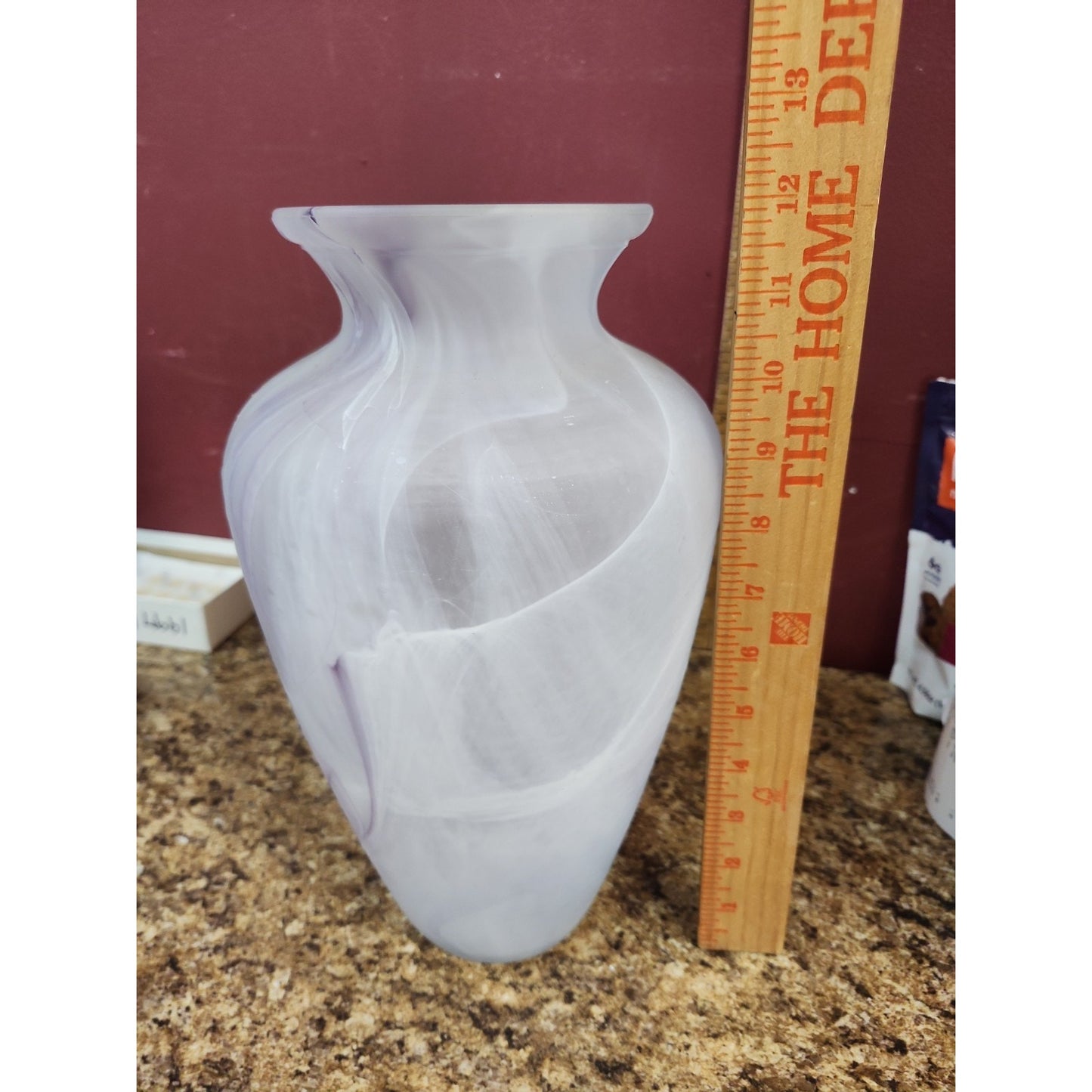 Purple Swirl Art Glass Vase Lux Vetreria Operaia of Italy 12” Tall Tuscany