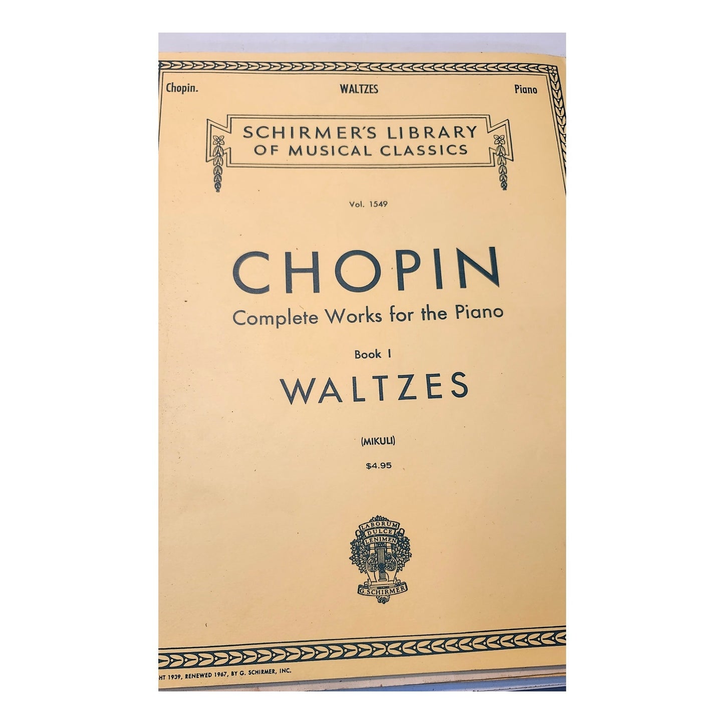 Chopin Schirmer’s Library Piano Sheet Music Classics Ballades Waltzes Lot of 4