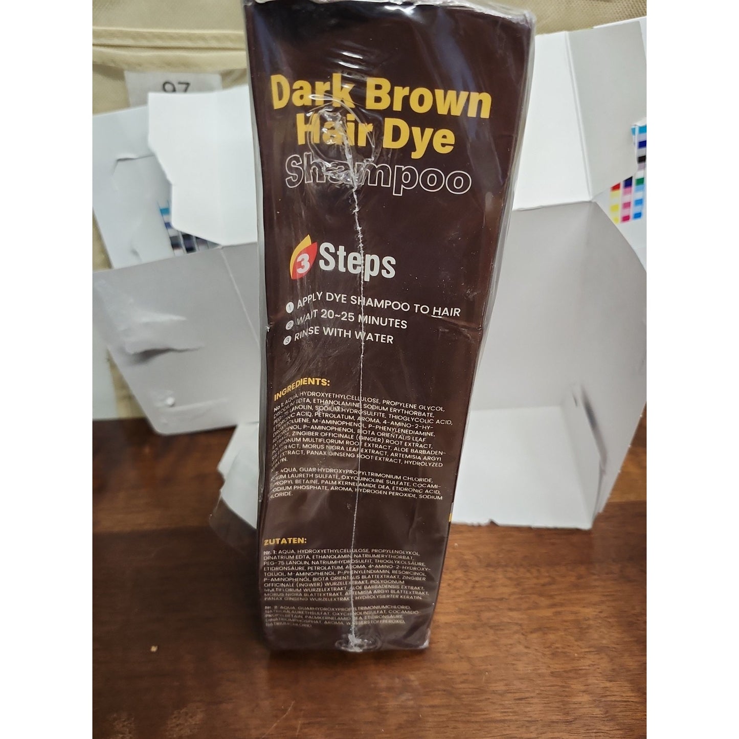 KAISASA Dark Brown Hair Dye Shampoo 3 in 1, Hair Color Shampoo NIB BB 03/2028