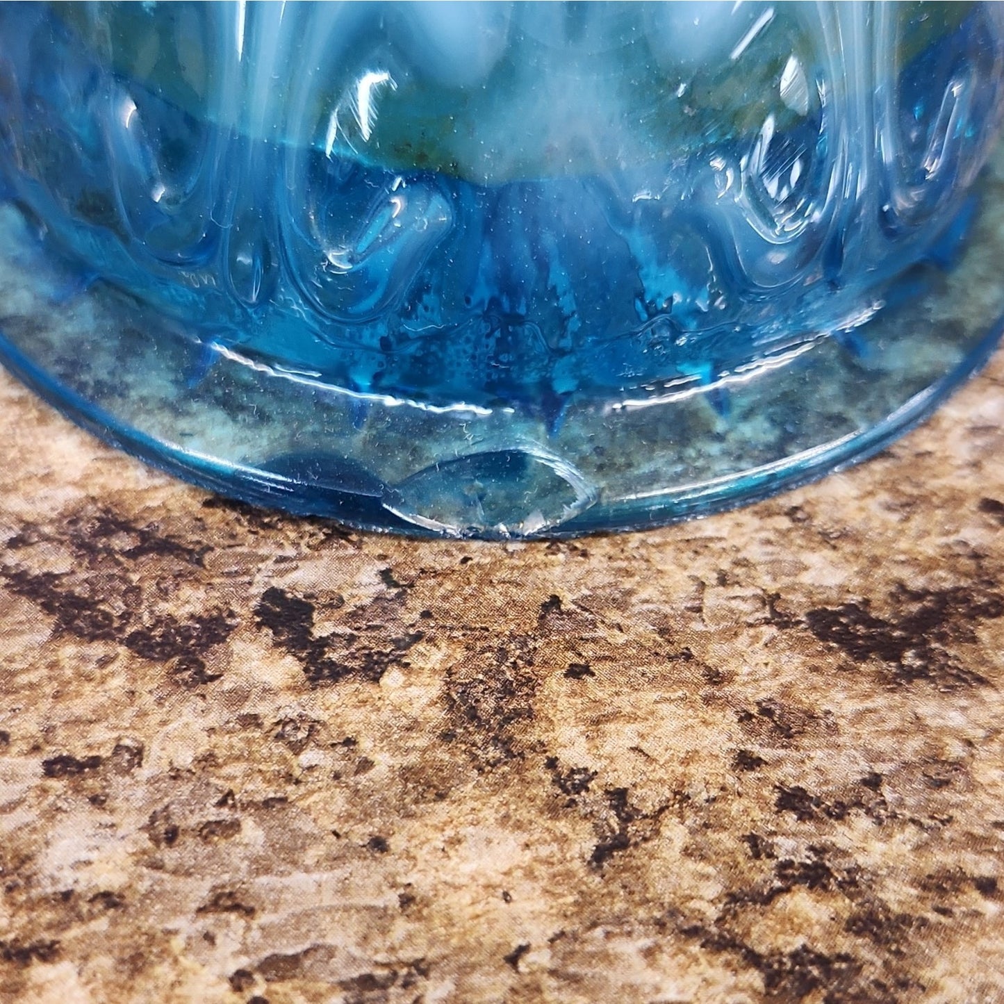 Fenton Art Glass Ruffled Blue & White Glossy Stretch Swung Vase, 15 In