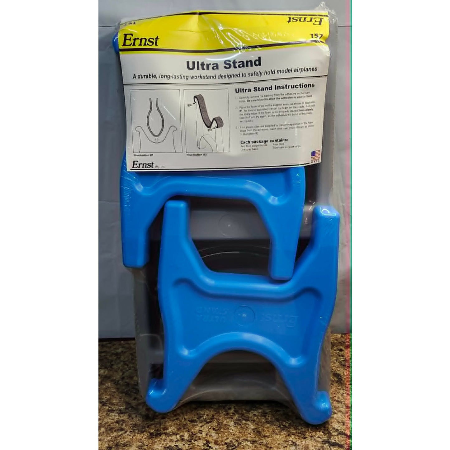 Ernst Ultra 157 Stand Model Airplane Durable Aircraft Workstand Blue Gray USA
