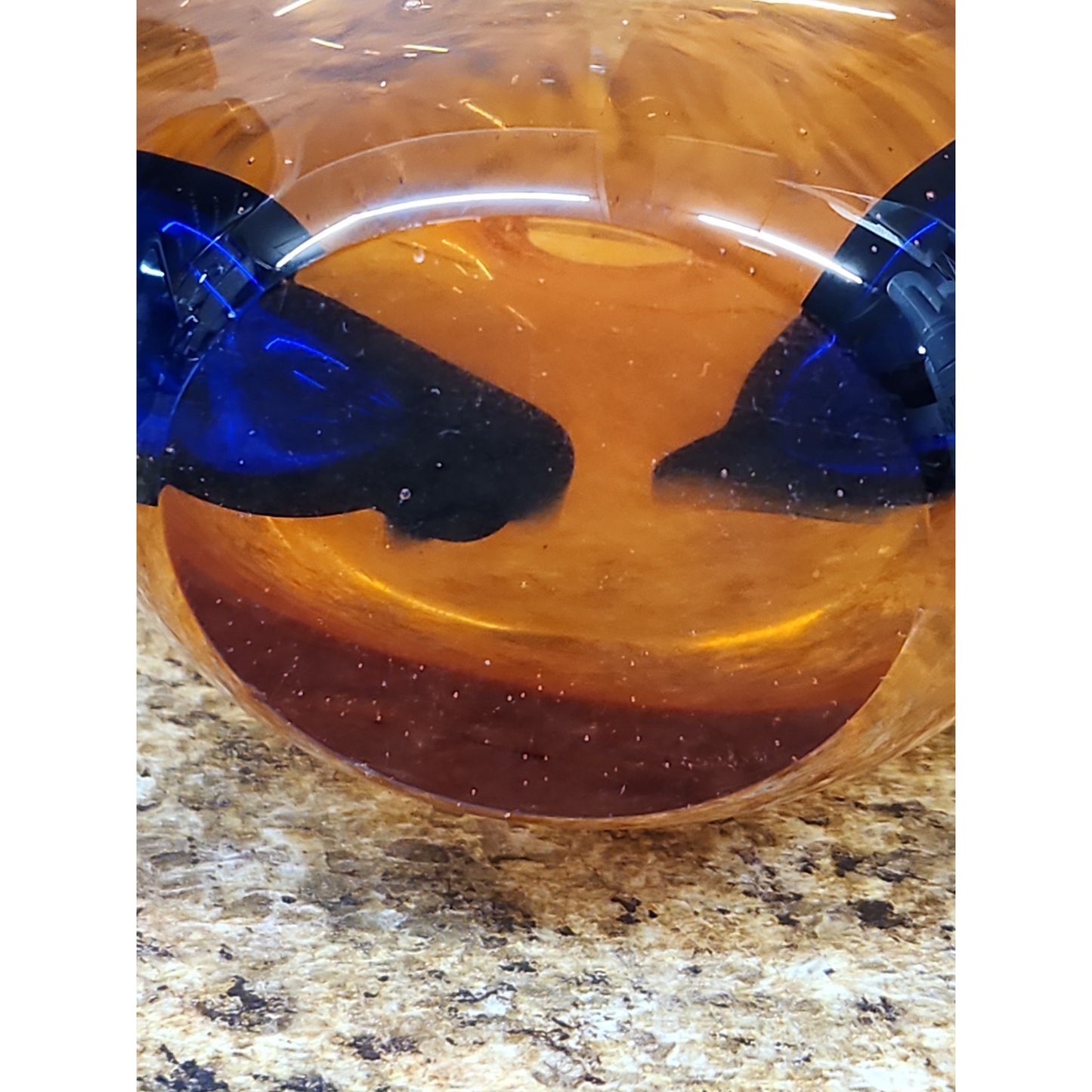 Blue Vintage Murano Style Teardrop Art Glass Vase, 12"