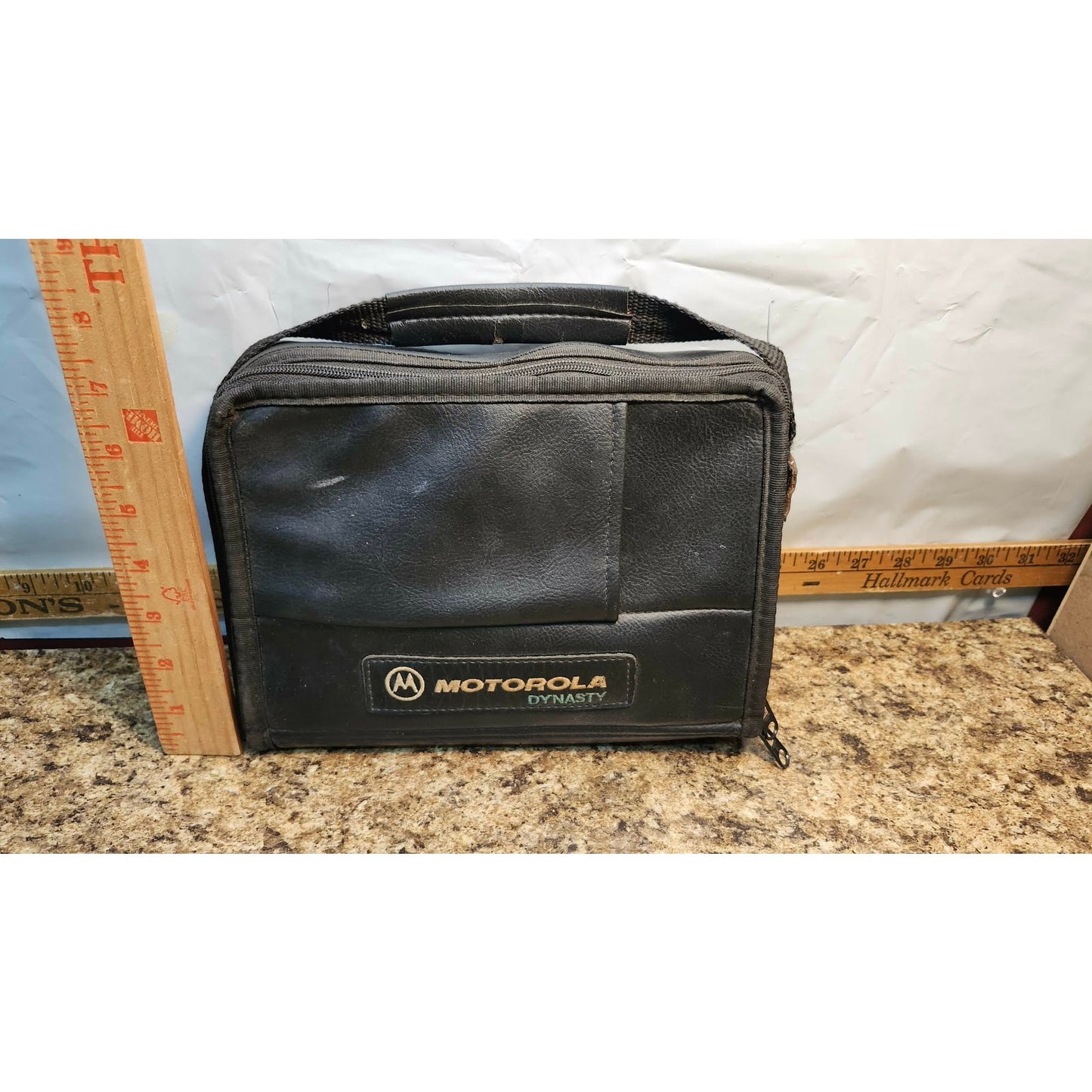 Vintage Motorola Dynasty SCN2390A Car Phone Transceiver Charger w/ Bag Black