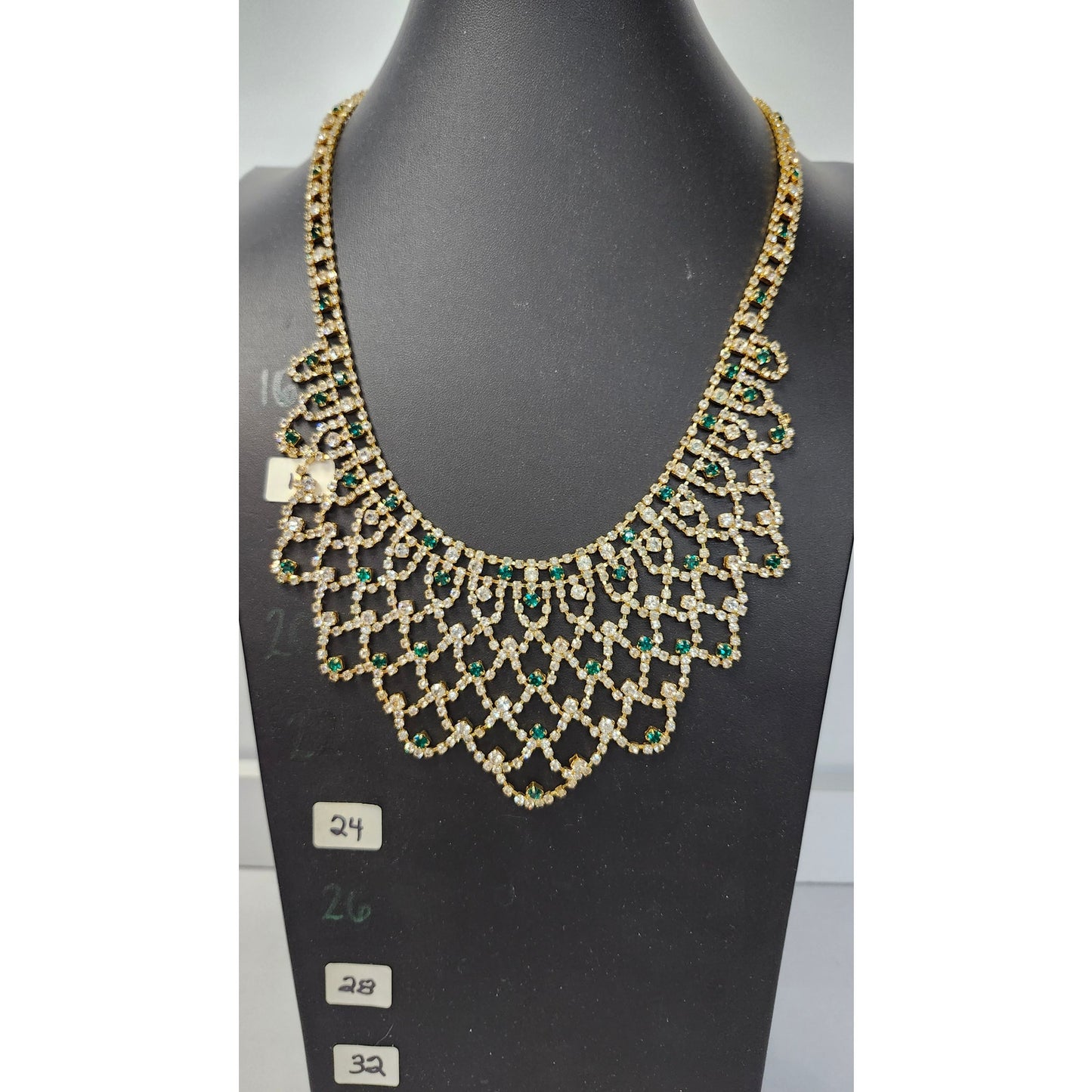 JBK Jackie O Jacqueline Kennedy Collection Camrose & Kross Emerald Bib Necklace