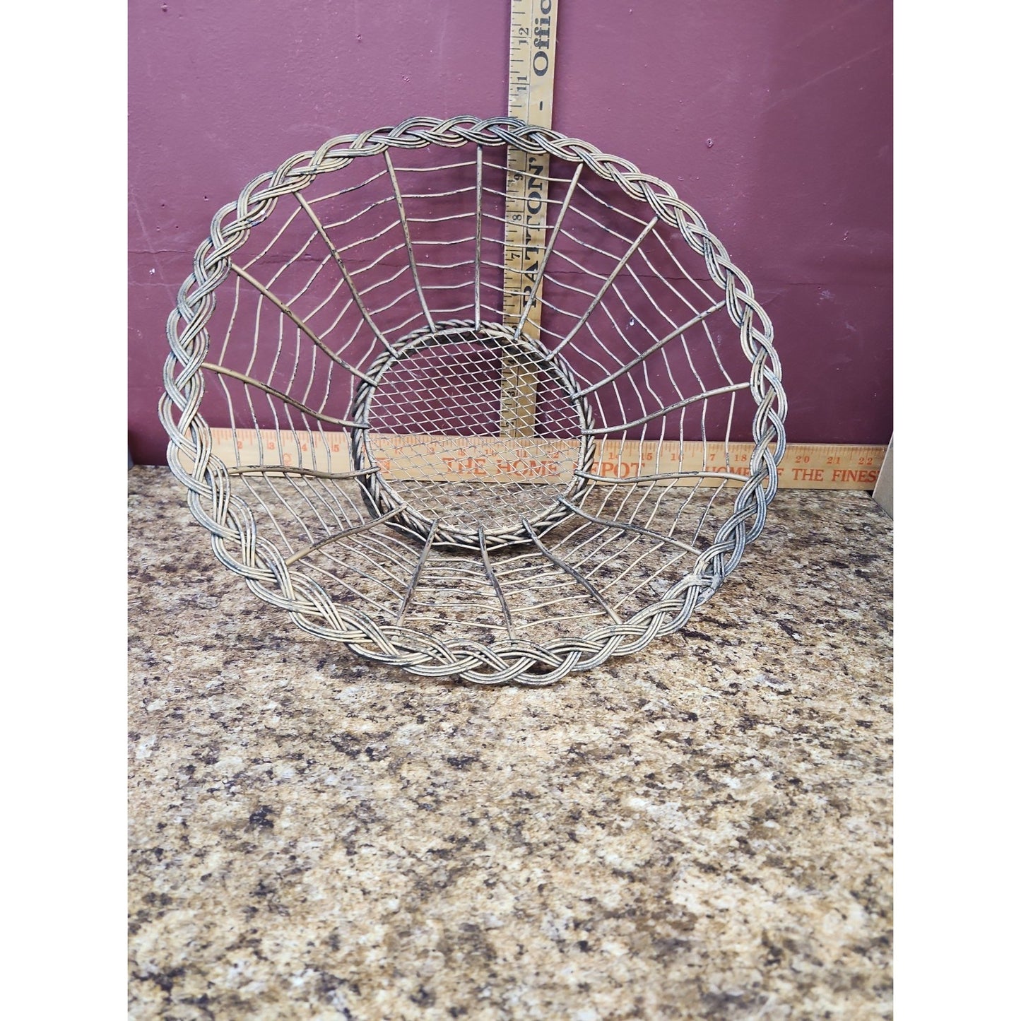 Antique Intricate French Wire Ware Fruit Bread Basket