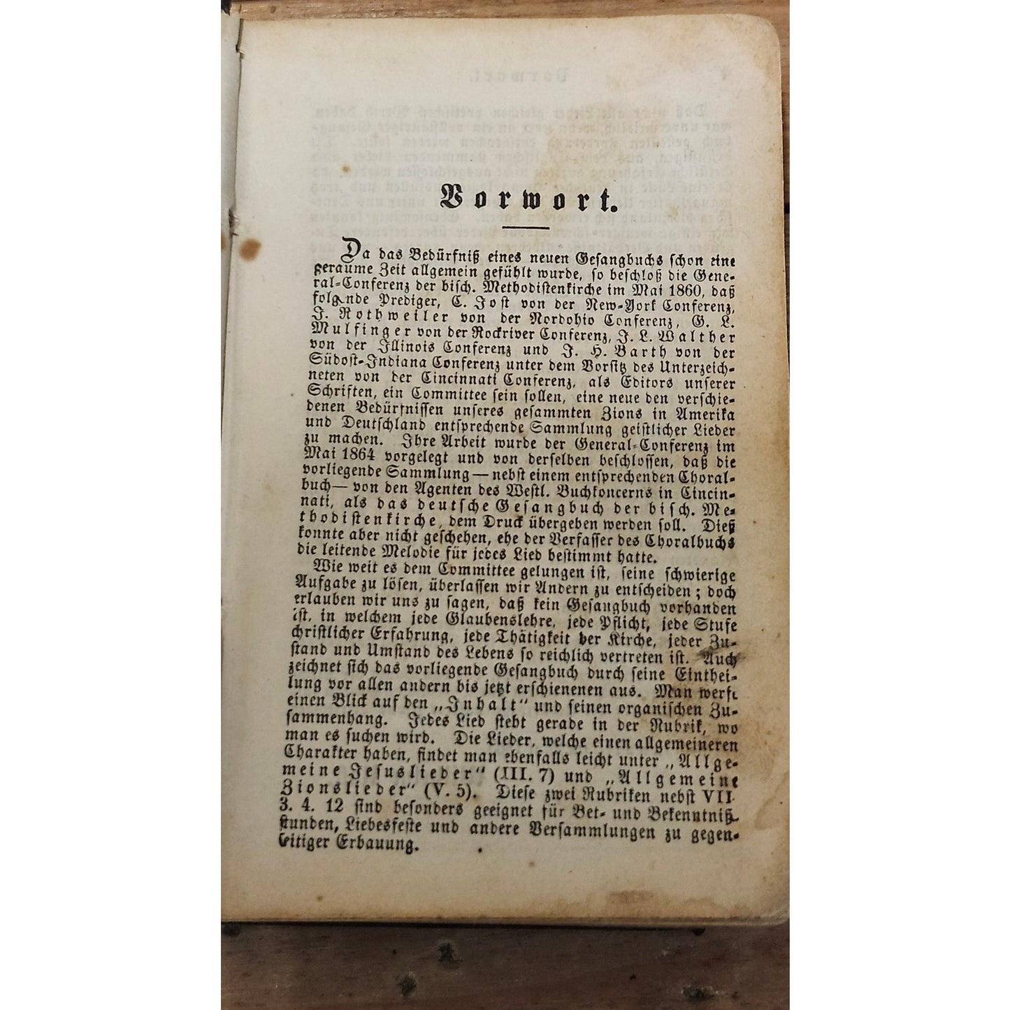 Antique 1865 German Methodist Hymnal Leather Bound Cincinnati Hitchcock & Walden