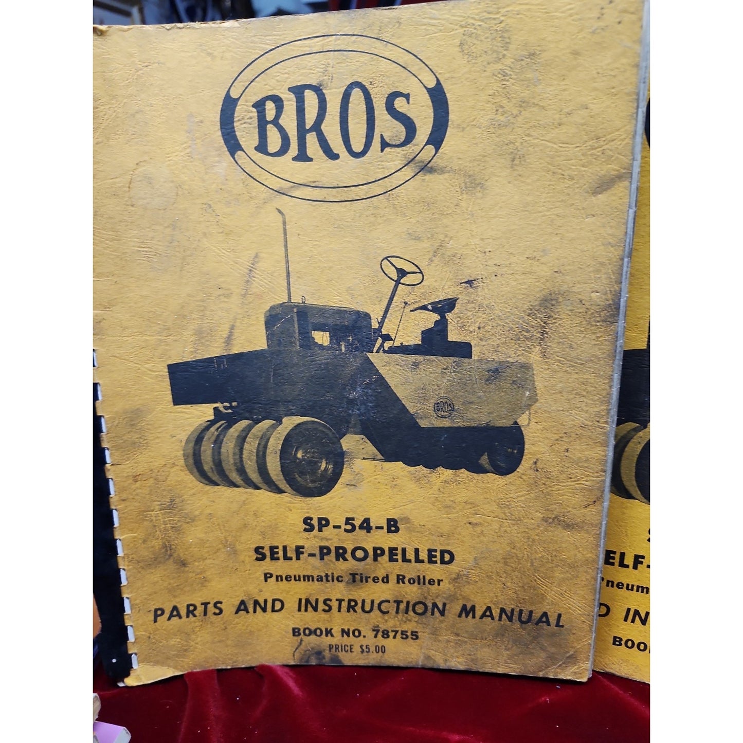 Lot/2 BROS SP54B Self Propelled Pneumatic Tired Roller Parts Catalog Manual
