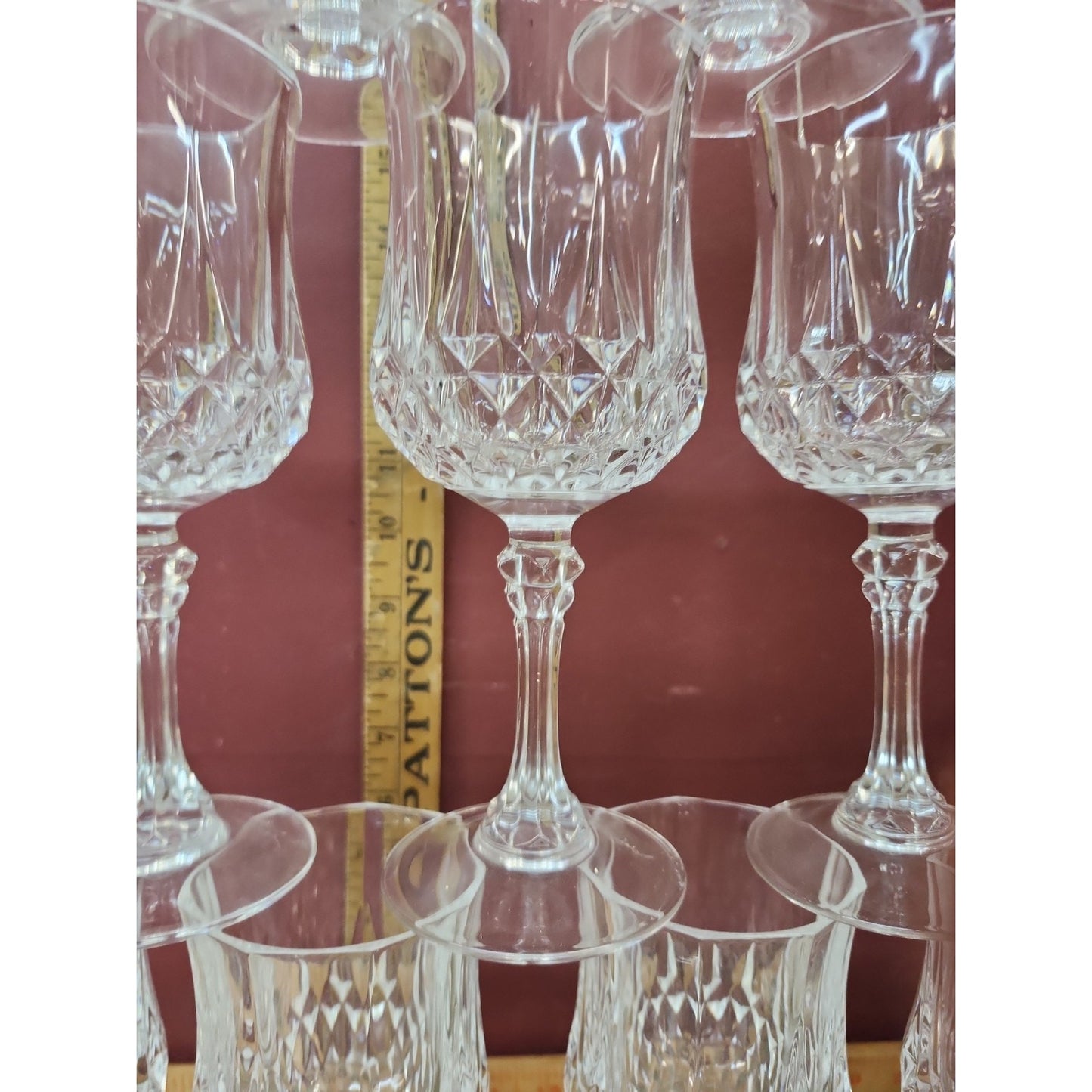 12 - Cristal d 'Arques Durand Crystal Longchamp Glasses Clear Water Goblets