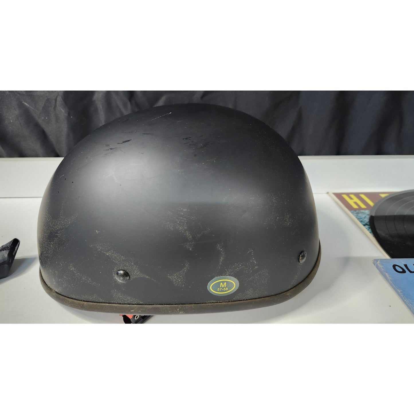WCL Beanie Half Helmet Matte Black Motorcycle DOT Certified Size M WC888