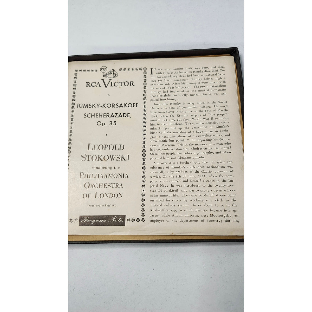 RCA Victor Rimsky Korsakoff Scheherazade Op. 35 Stokowski Red Seal Box Set LP