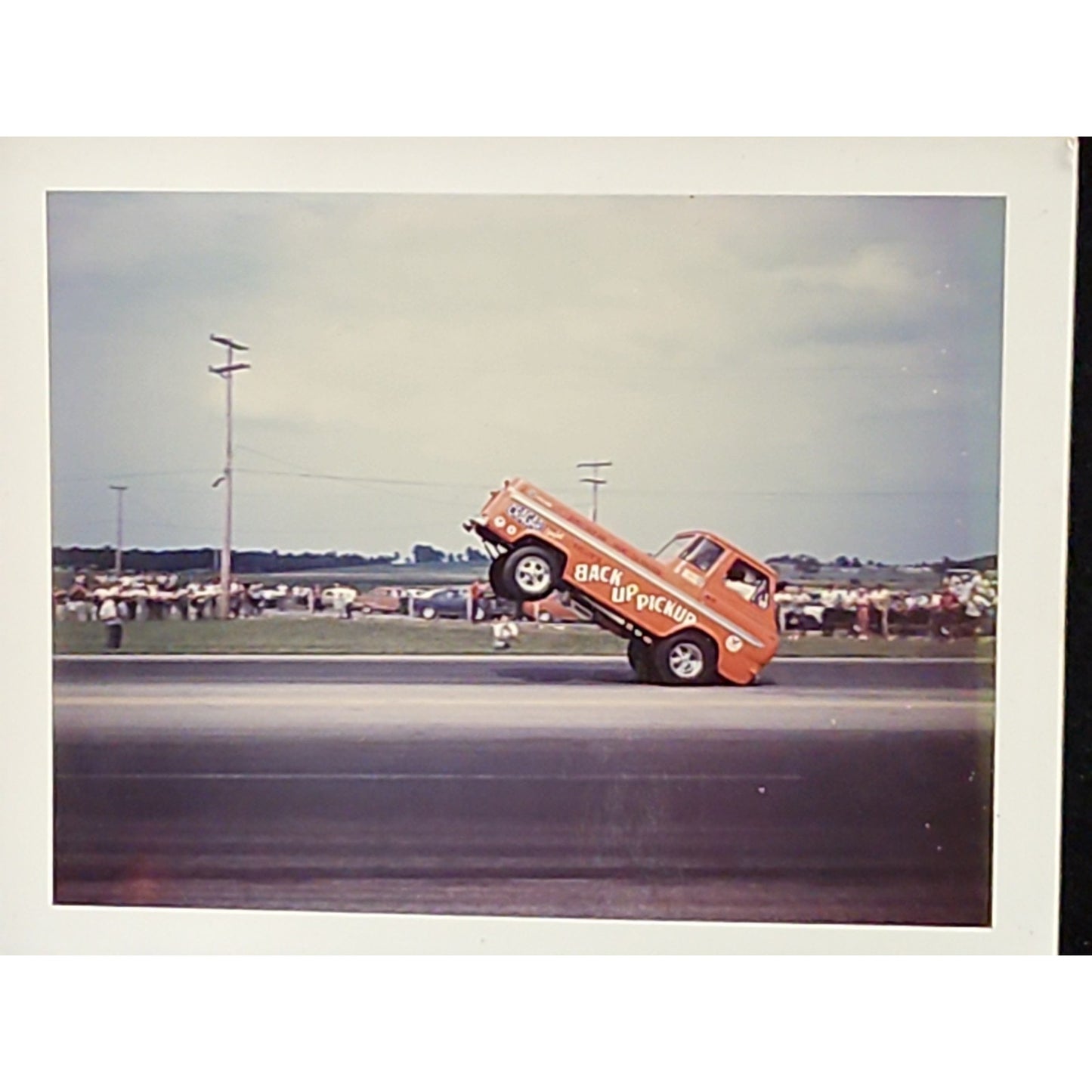 Vintage Original Racing Photograph "Back Up Pickup" At National Trail Raceway