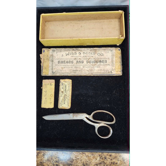 Vintage J. Wiss Sons Co No. 447 Inlaid Shears Scissors Steel Forged 7 Inch USA