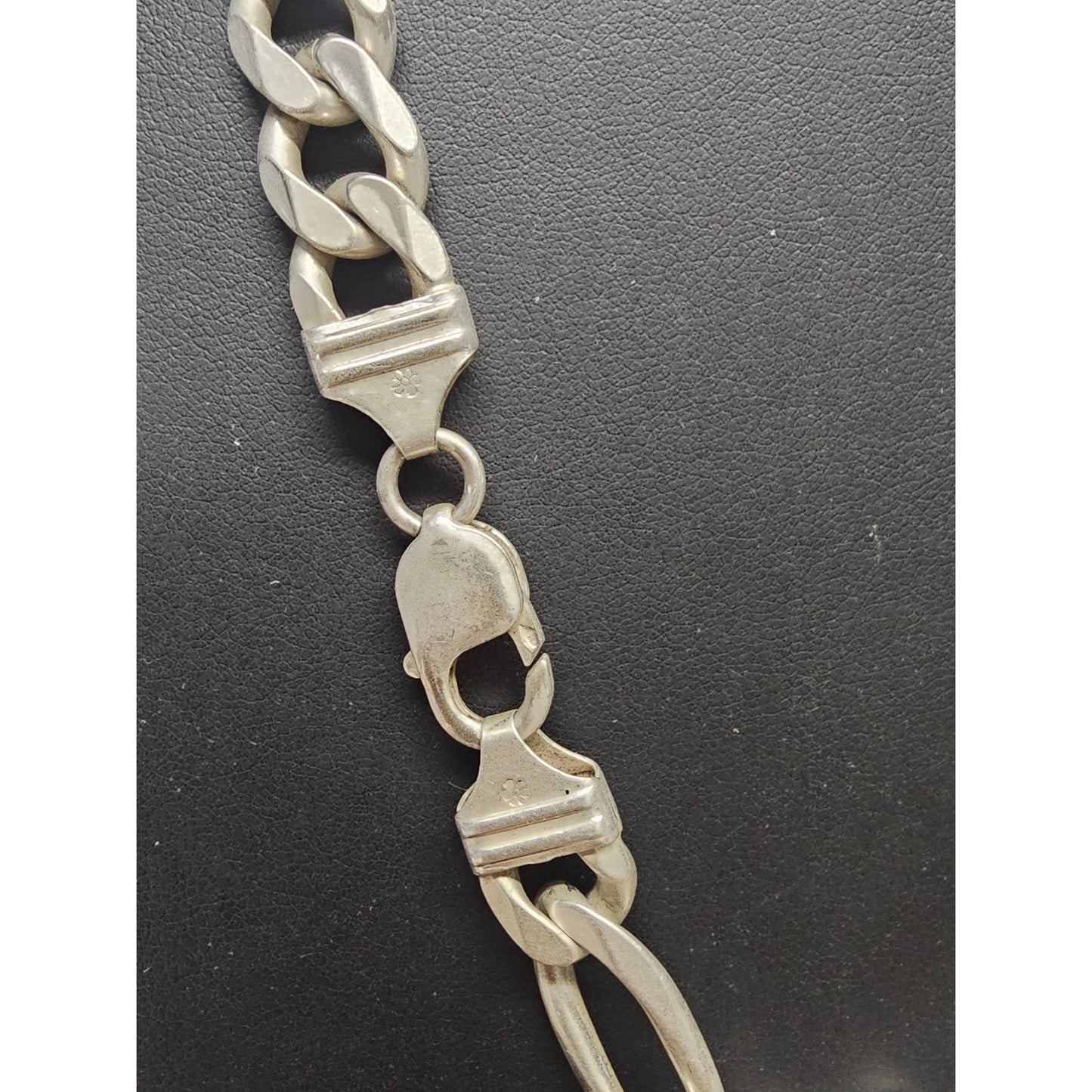 Vintage HEAVY 925 Sterling Silver Figaro Link Chain Necklace Italy