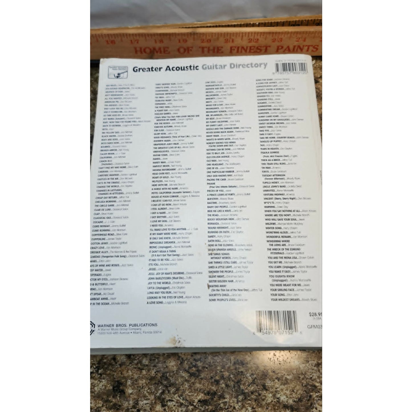 Warner Bros Greater Acoustic Guitar Directory Guitar Transcriptions Collection Book