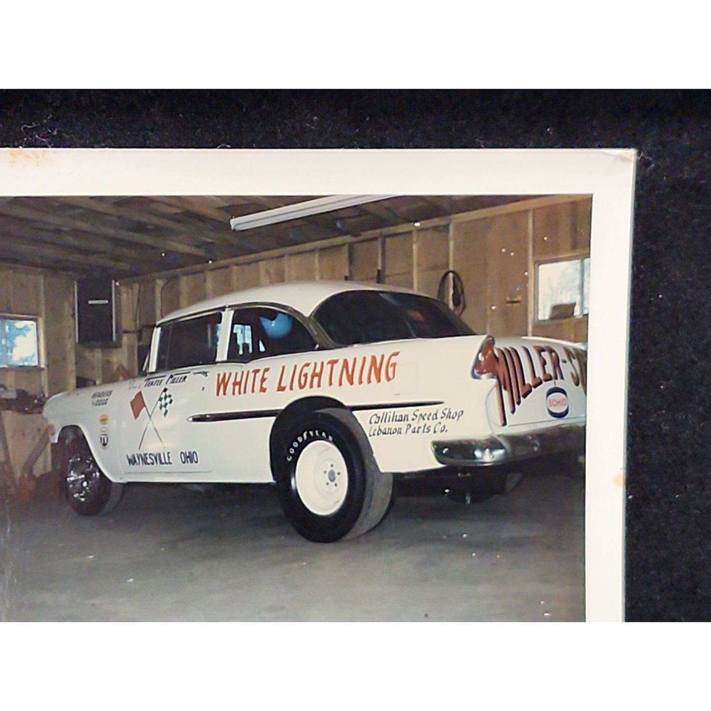 Vintage White Lightning Drag Racing Photo Teatle Miller Waynesville Ohio Chevy