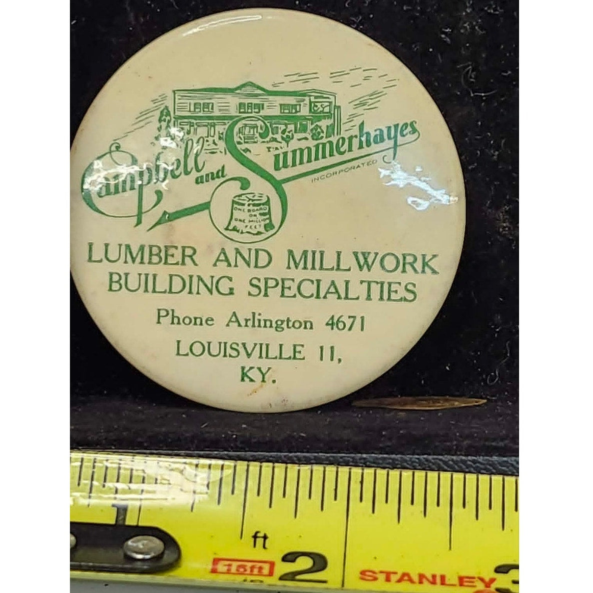 Vintage Campbell & Summerhayes Pocket Mirror Celluloid Advertising Louisville KY