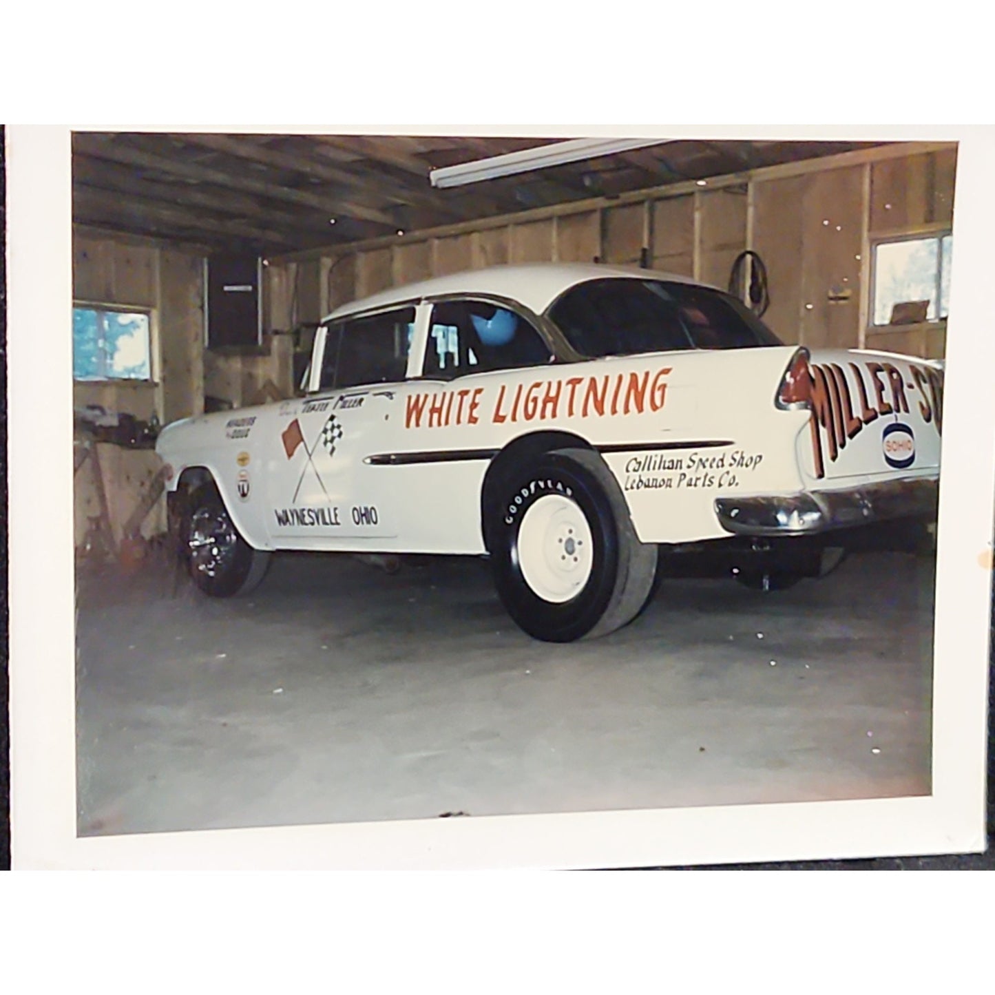 Vintage White Lightning Drag Racing Photo Teatle Miller Waynesville Ohio Chevy