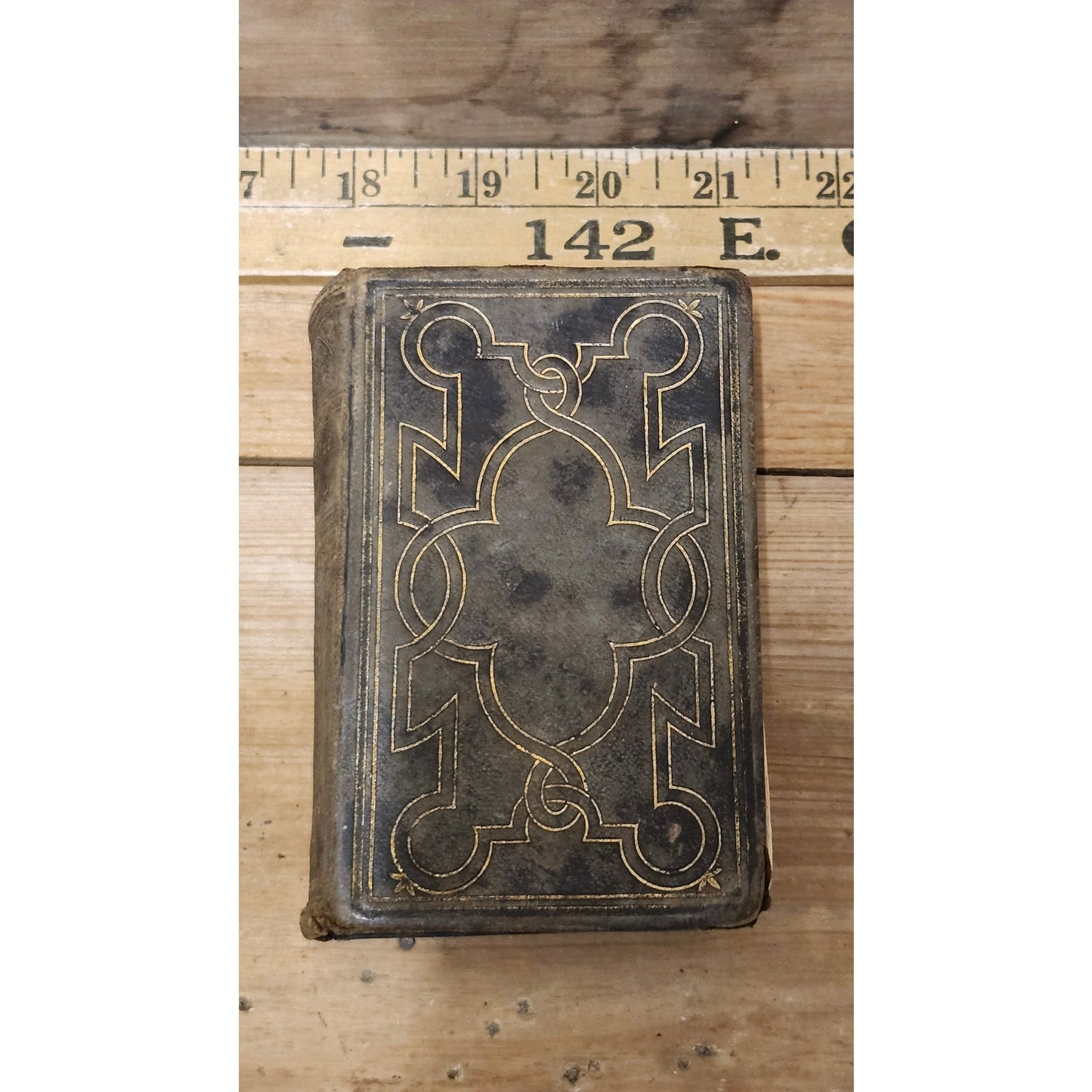 Antique 1865 German Methodist Hymnal Leather Bound Cincinnati Hitchcock & Walden