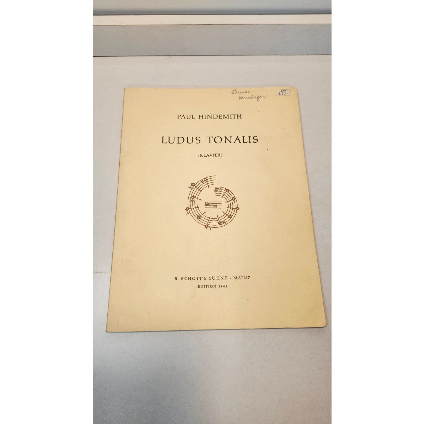 VTG Paul Hindemith Ludus Tonalis Klavier Piano Sheet Music Edition 3964 Schott