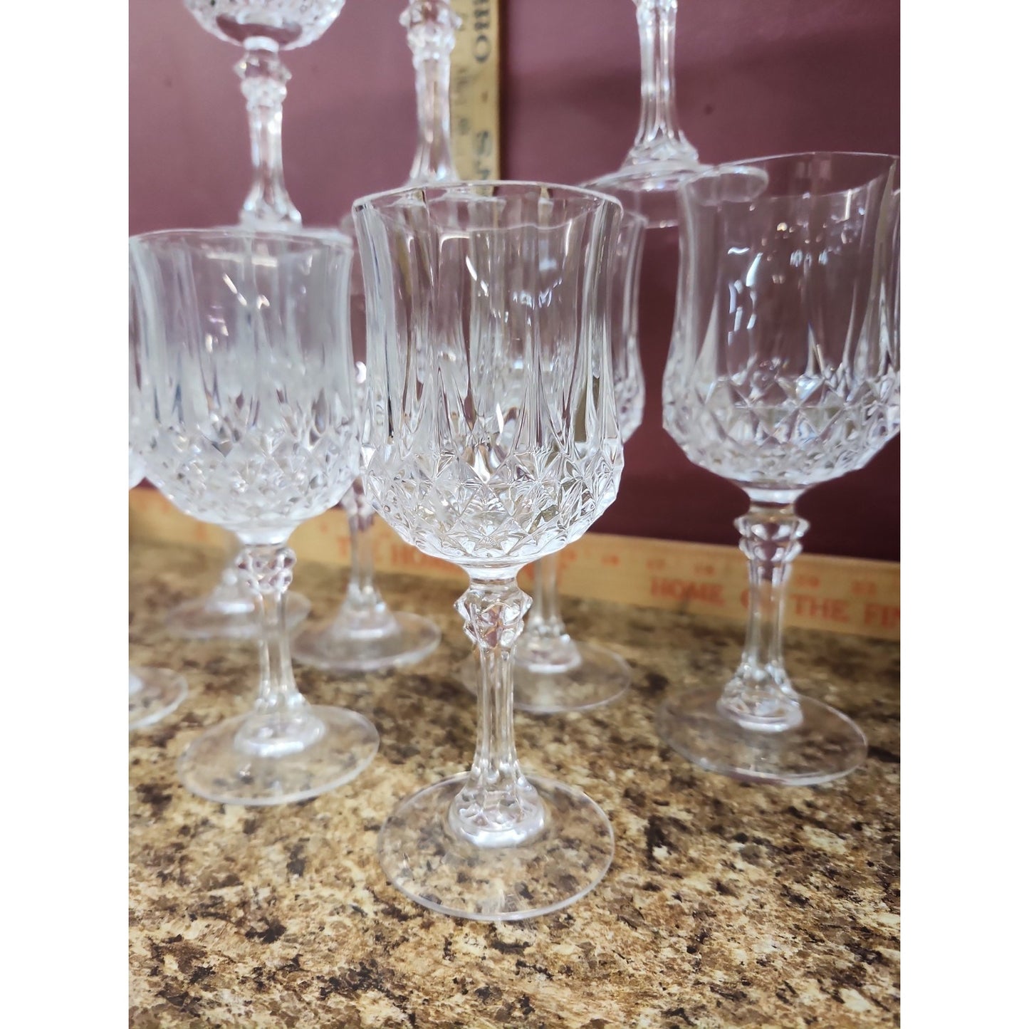 12 - Cristal d 'Arques Durand Crystal Longchamp Glasses Clear Water Goblets