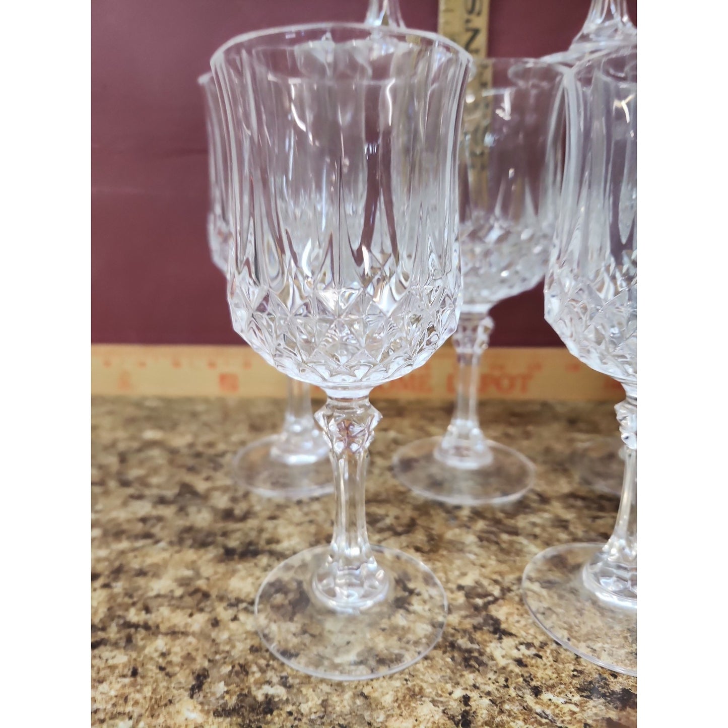 12 - Cristal d 'Arques Durand Crystal Longchamp Glasses Clear Water Goblets