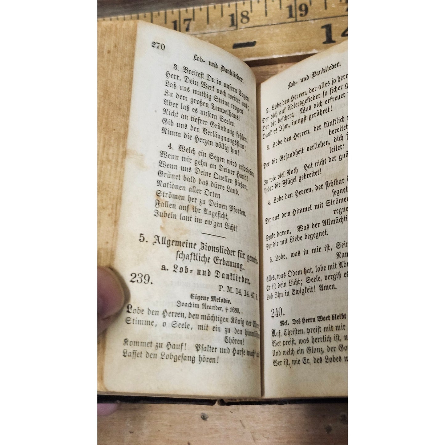 Antique 1865 German Methodist Hymnal Leather Bound Cincinnati Hitchcock & Walden