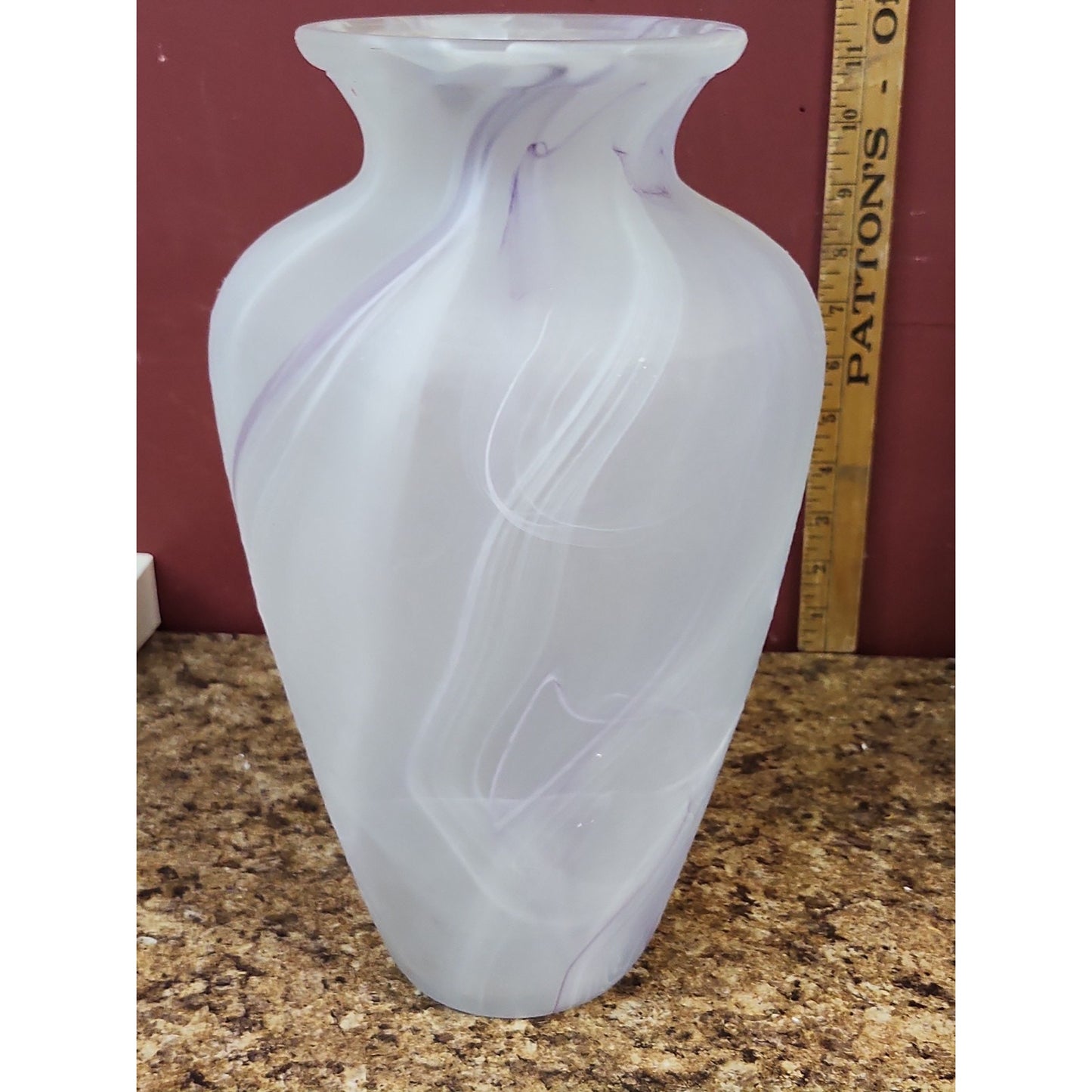 Purple Swirl Art Glass Vase Lux Vetreria Operaia of Italy 12” Tall Tuscany